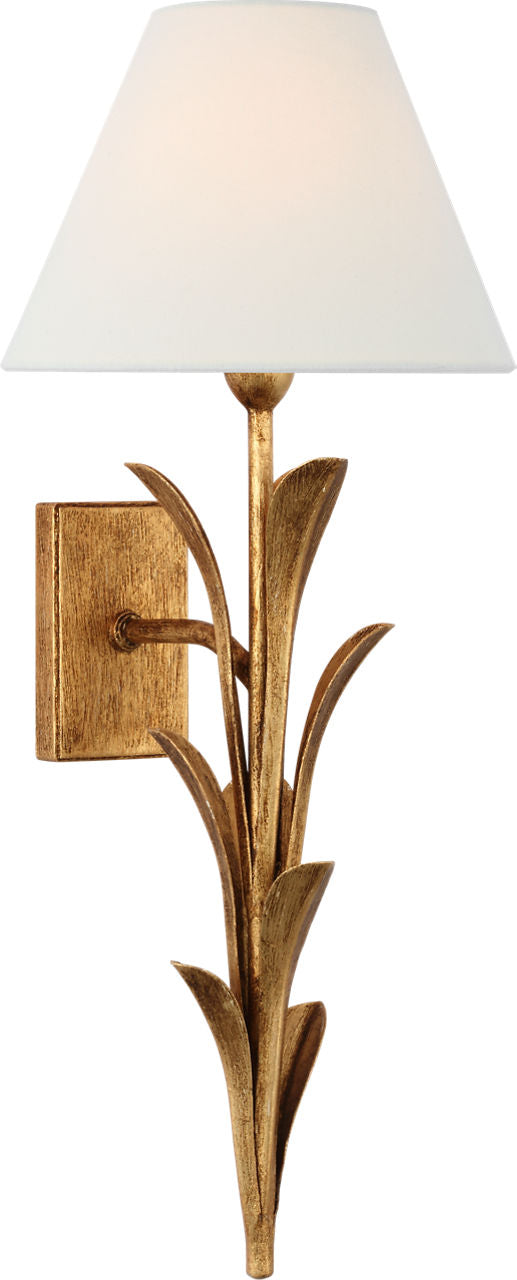 Provenz 20" Tail Sconce | French Gild | Linen Shade