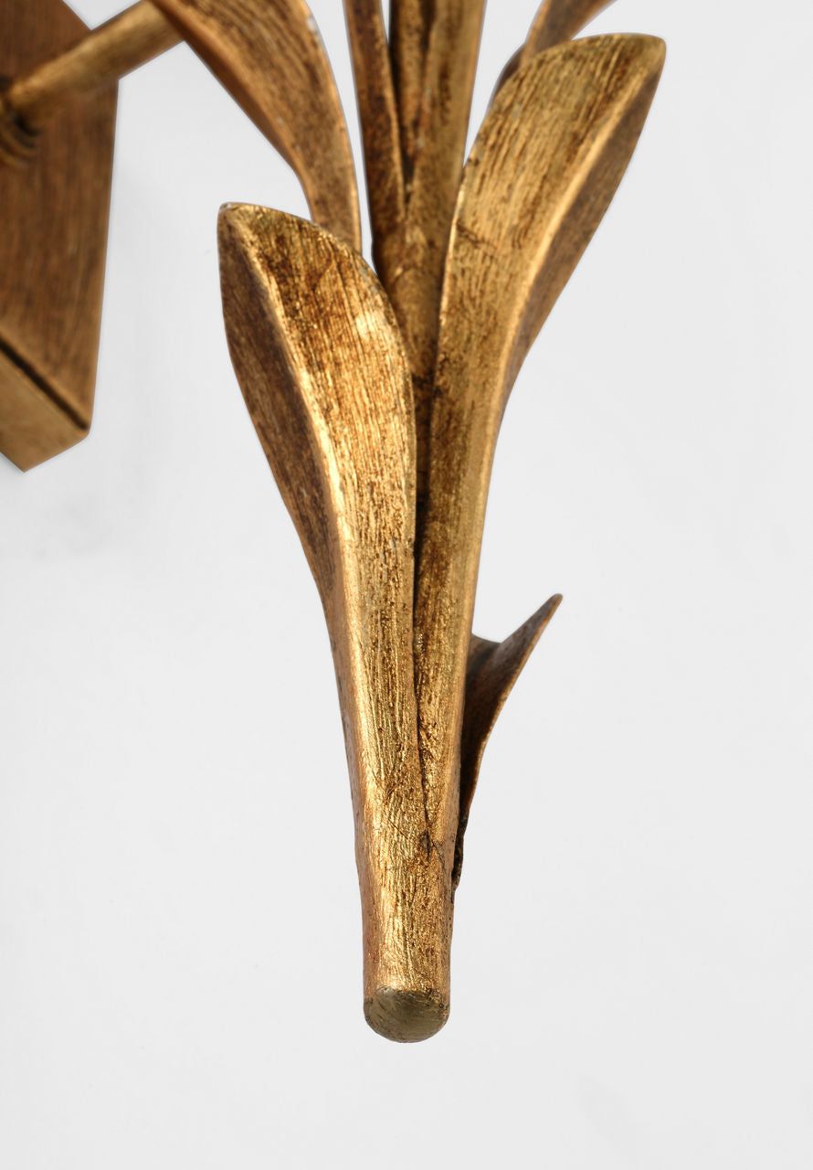 Provenz 20" Tail Sconce | French Gild | Linen Shade