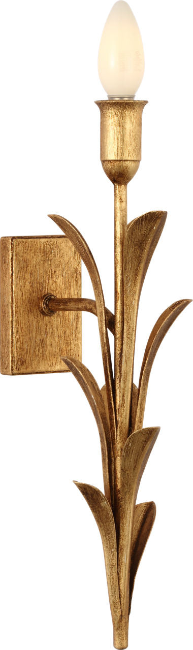 Provenz 20" Tail Sconce | French Gild | Linen Shade
