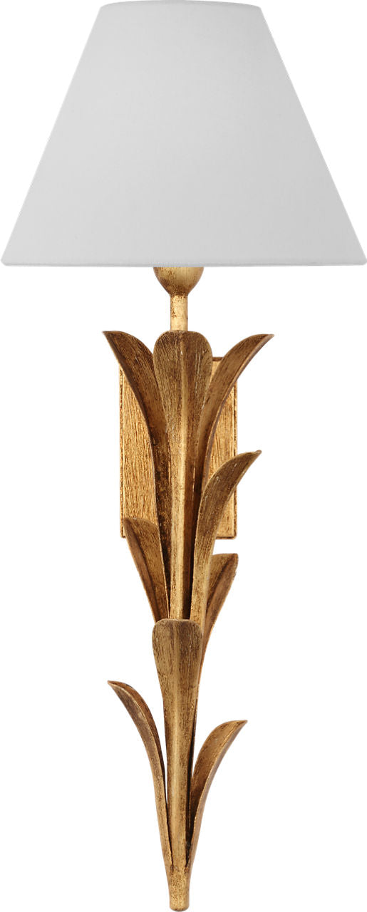 Provenz 20" Tail Sconce | French Gild | Linen Shade