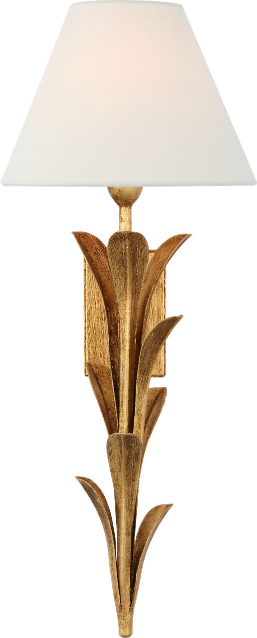 Provenz 20" Tail Sconce | French Gild | Linen Shade