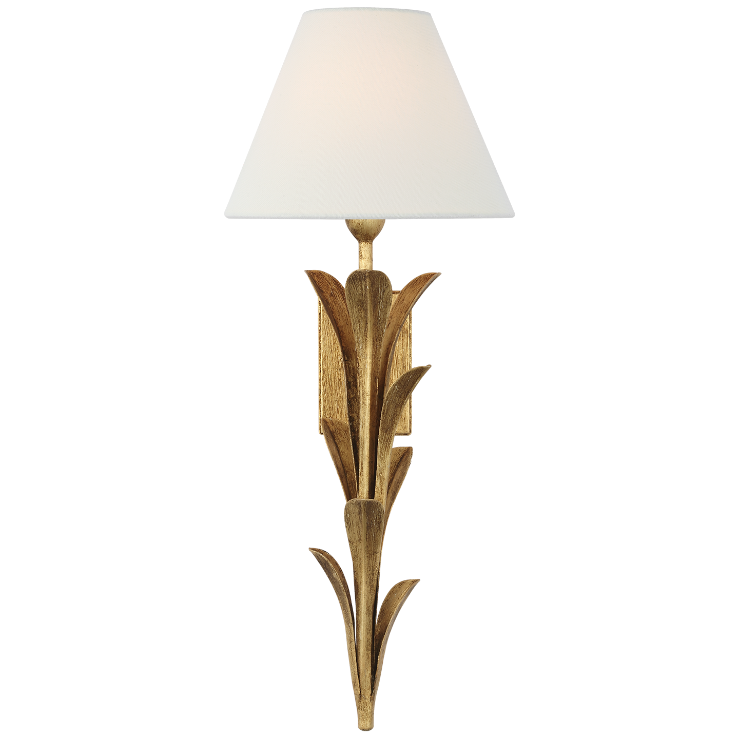 Provenz 20" Tail Sconce | French Gild | Linen Shade
