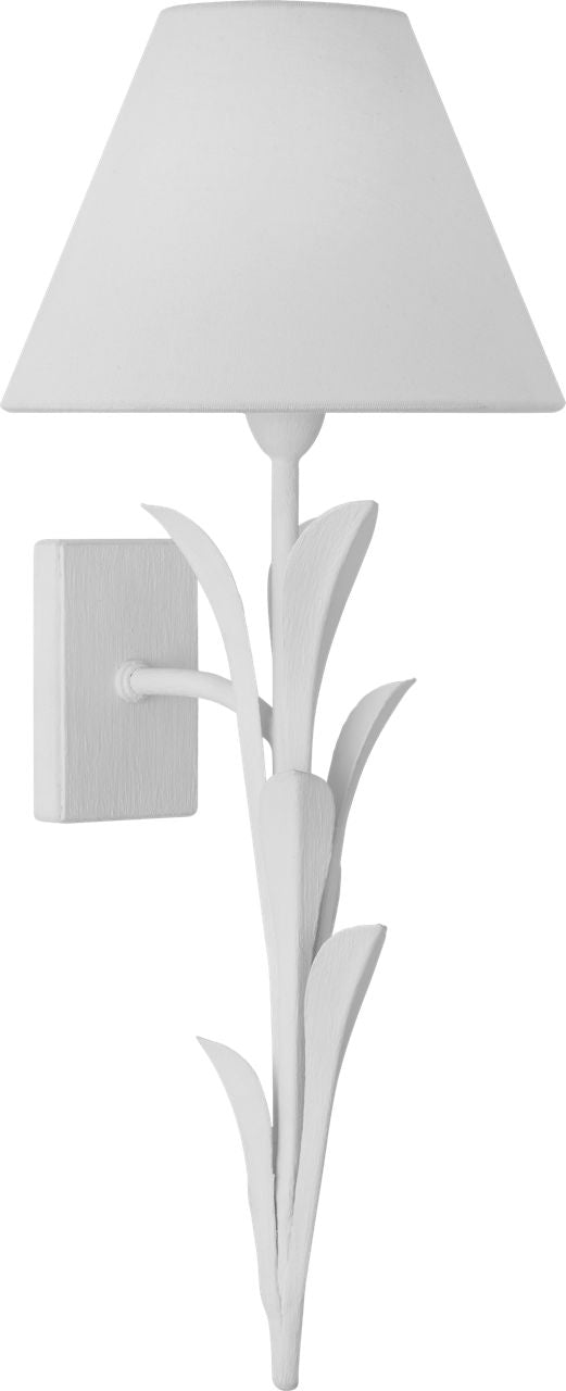 Provenz 20" Tail Sconce | Plaster White | Linen Shade