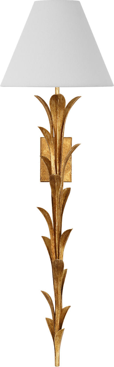 Provenz 34" Statement Sconce | French Gild | Linen Shade