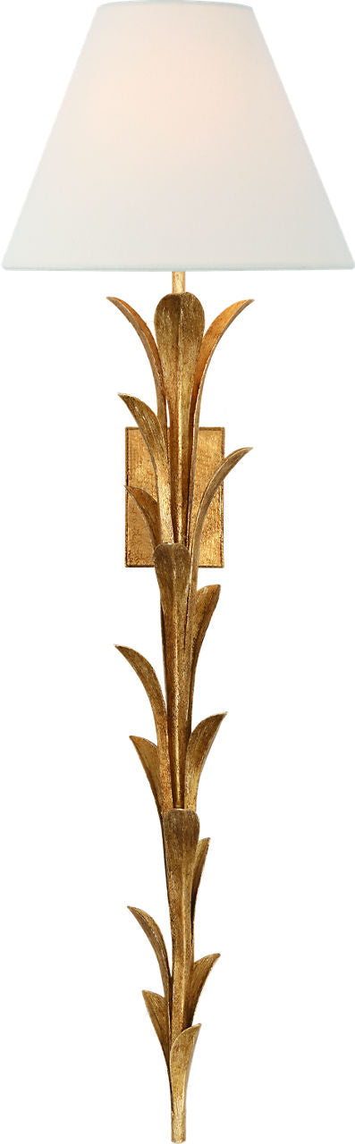 Provenz 34" Statement Sconce | French Gild | Linen Shade