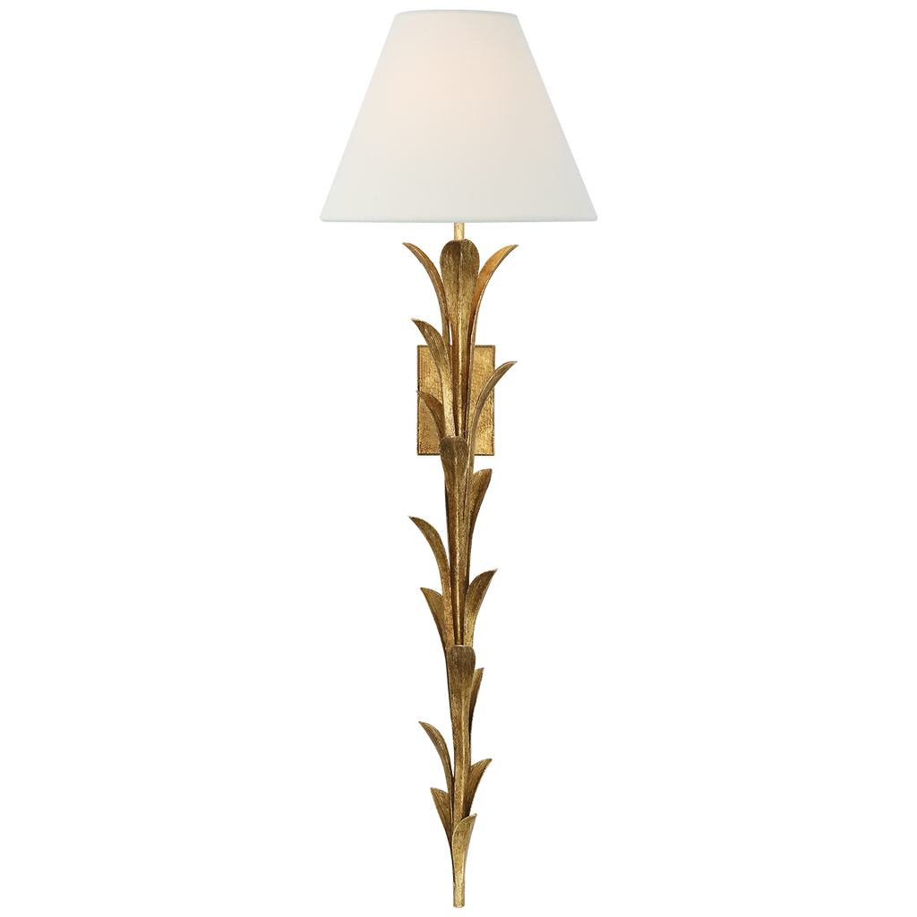 Provenz 34" Statement Sconce | French Gild | Linen Shade