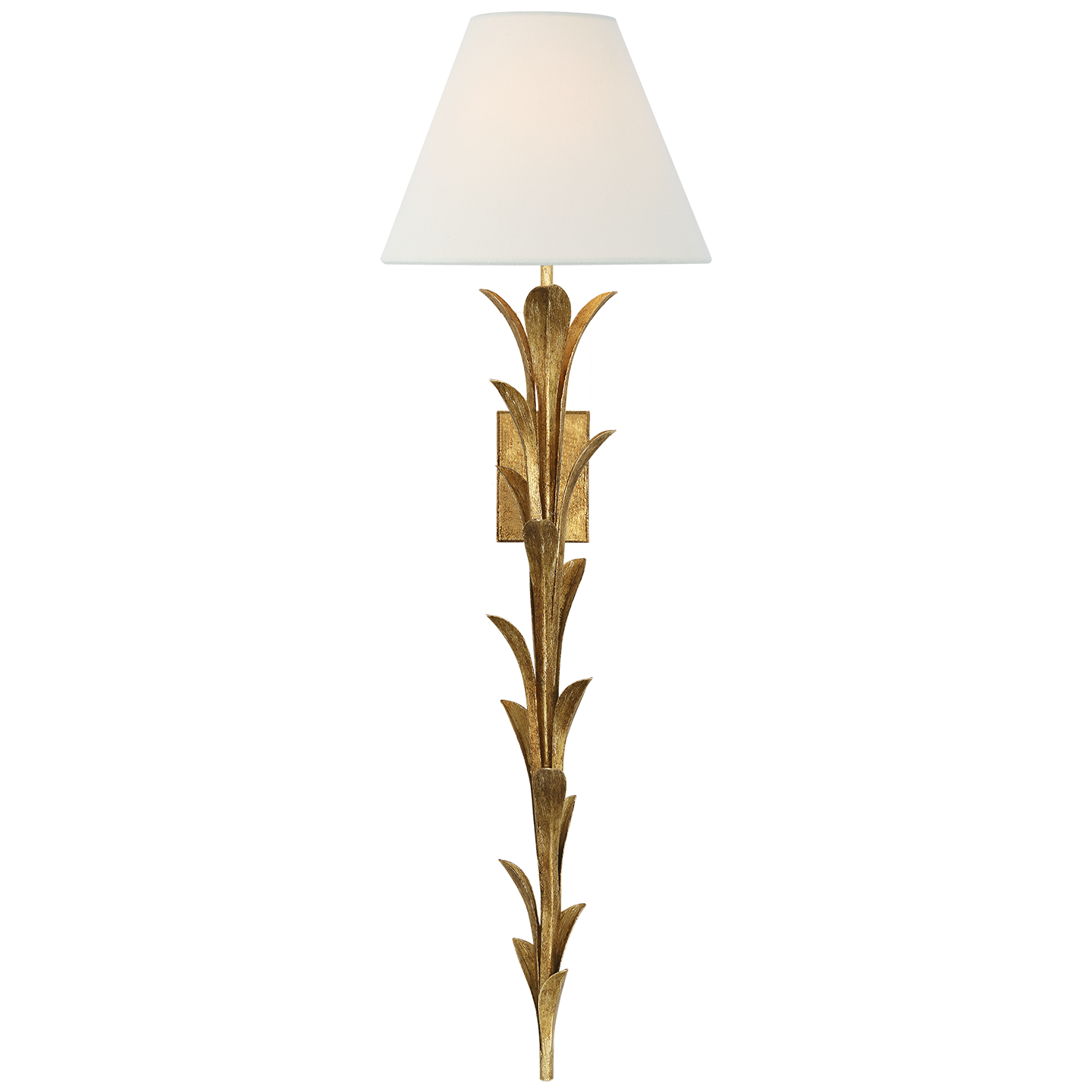 Provenz 34" Statement Sconce | French Gild | Linen Shade
