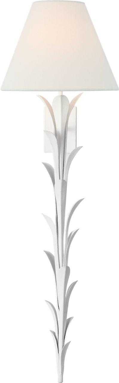 Provenz 34" Statement Sconce | Plaster White | Linen Shade
