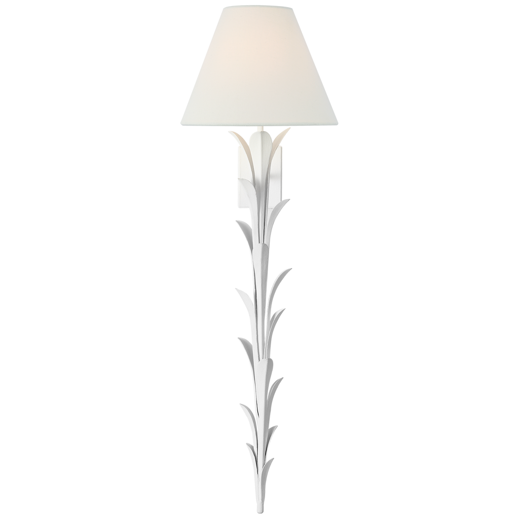 Provenz 34" Statement Sconce | Plaster White | Linen Shade