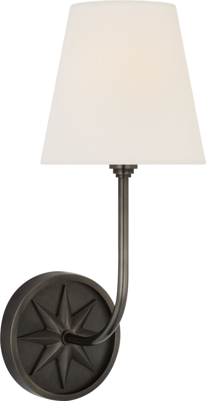 Polaris 15" Sconce | Bronze | Linen Shade