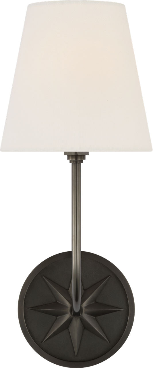 Polaris 15" Sconce | Bronze | Linen Shade
