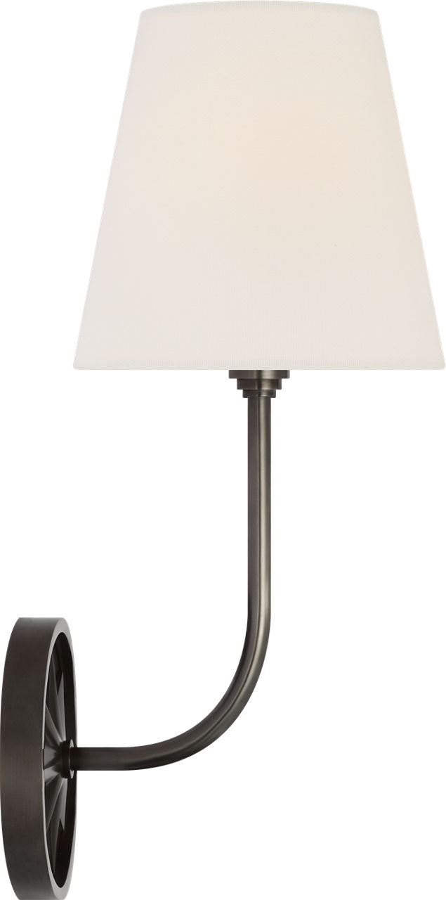 Polaris 15" Sconce | Bronze | Linen Shade