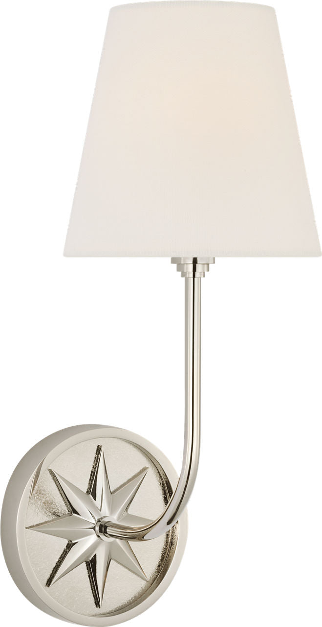 Polaris 15" Sconce | Polished Nickel | Linen Shade