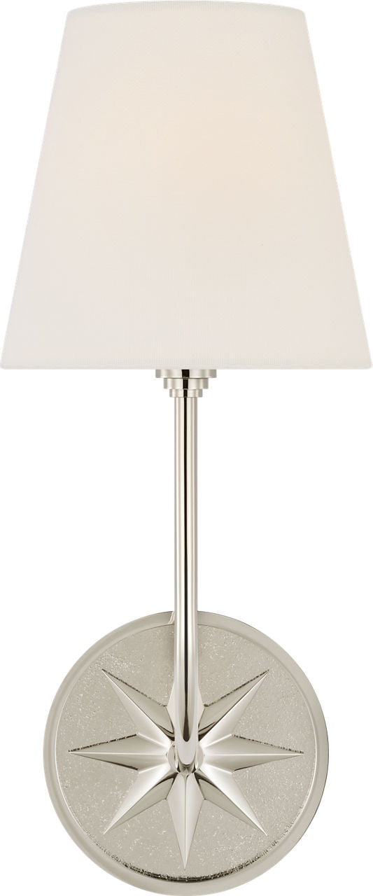 Polaris 15" Sconce | Polished Nickel | Linen Shade