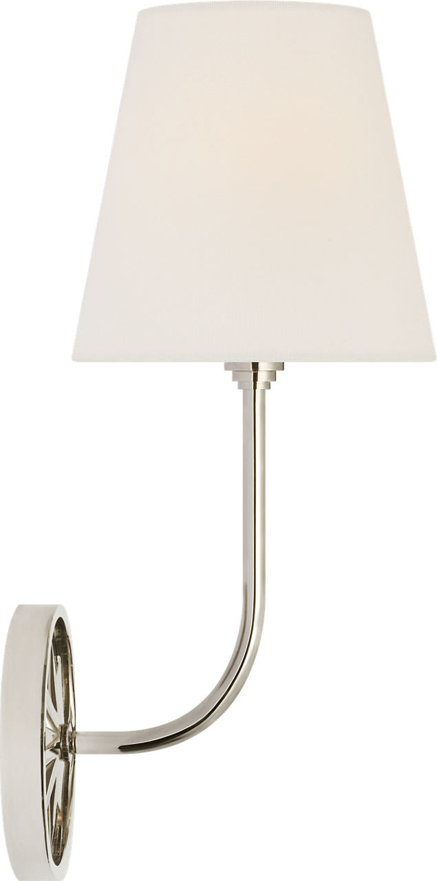 Polaris 15" Sconce | Polished Nickel | Linen Shade