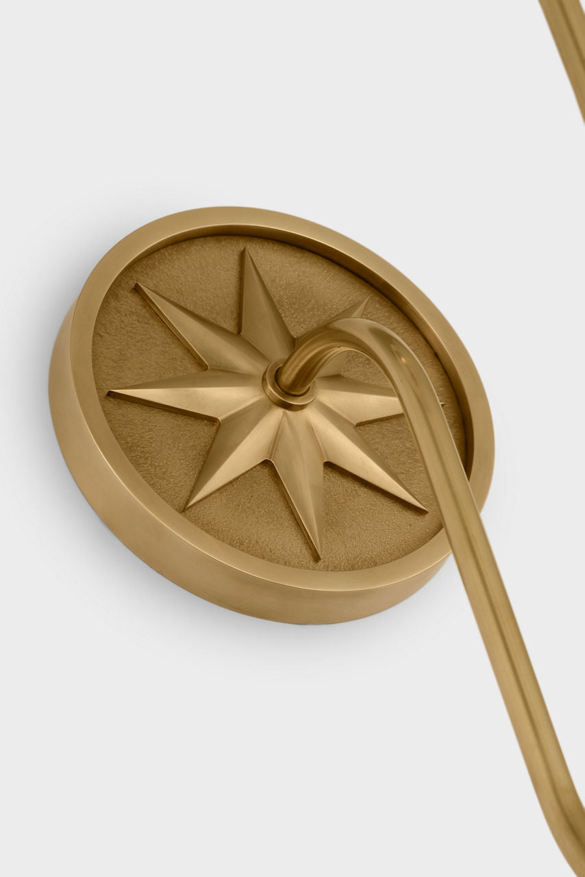 Polaris 17" Single Sconce | Antique-Burnished Brass | Linen Shade