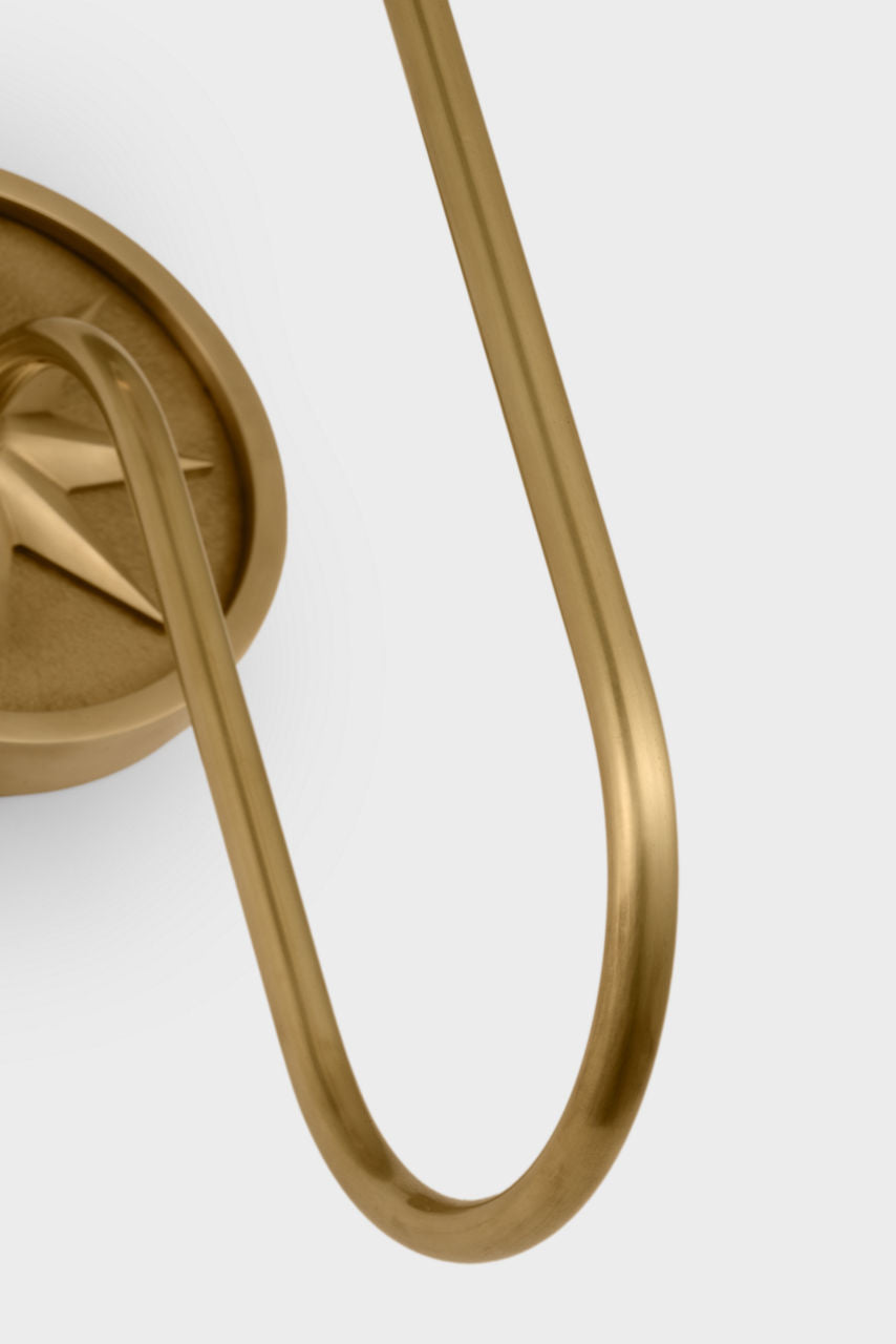 Polaris 17" Single Sconce | Antique-Burnished Brass | Linen Shade