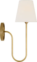 Polaris 17" Single Sconce | Antique-Burnished Brass | Linen Shade