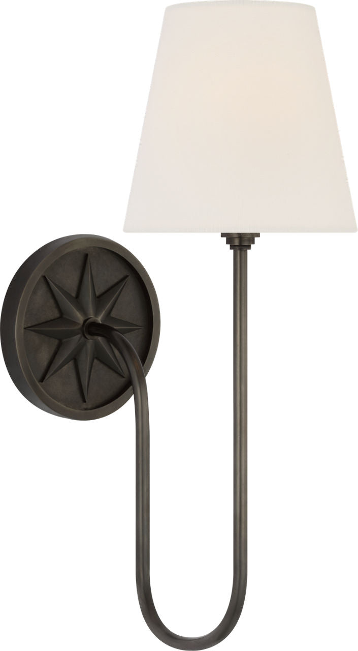 Polaris 17" Single Sconce | Bronze | Linen Shade