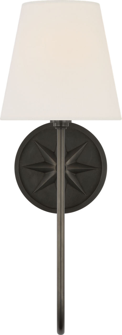 Polaris 17" Single Sconce | Bronze | Linen Shade