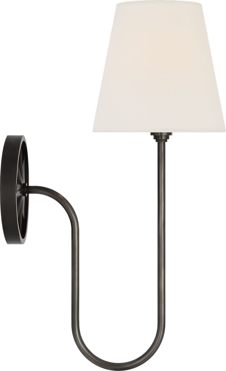 Polaris 17" Single Sconce | Bronze | Linen Shade