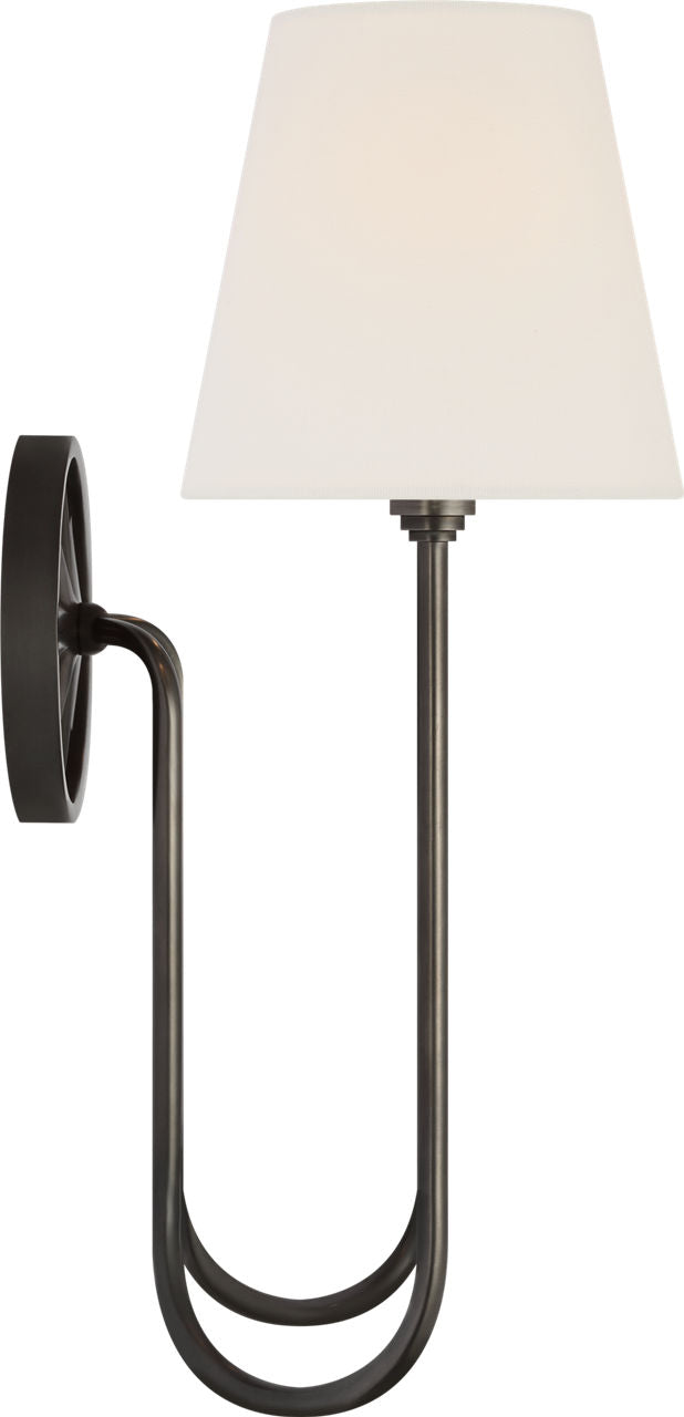 Polaris 17" Double Sconce | Bronze | Linen Shades