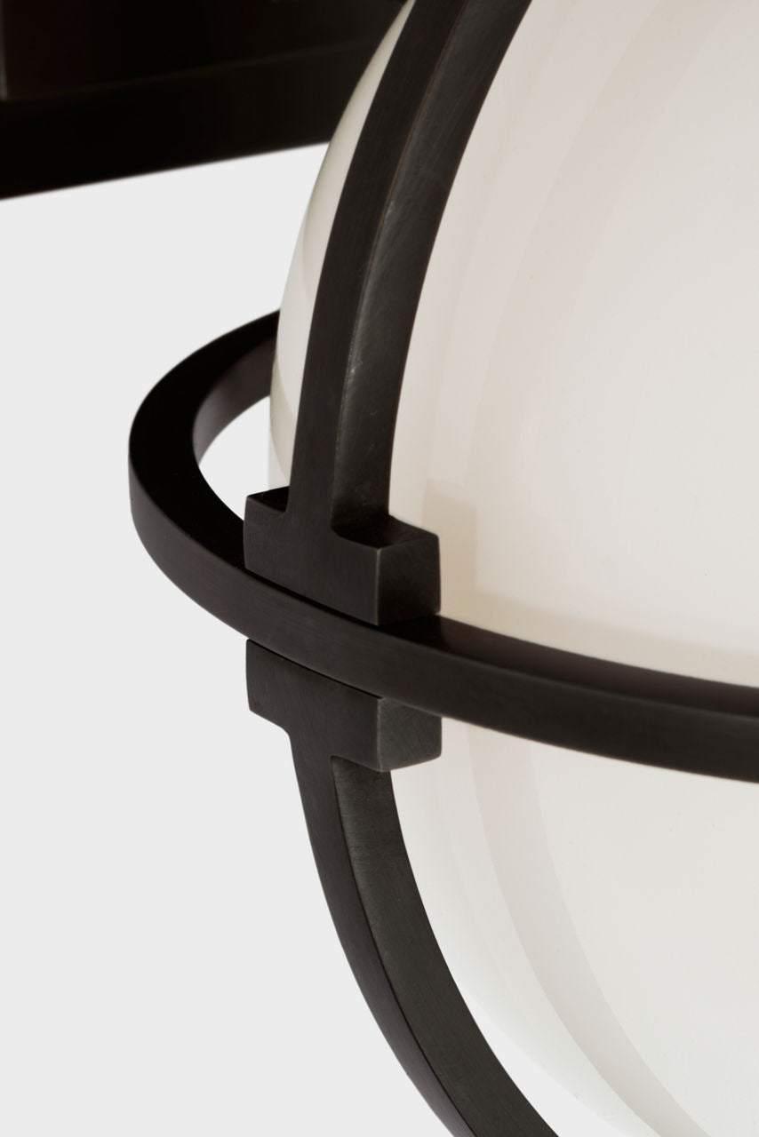 Gracie Single Sconce | Bronze | White Glass