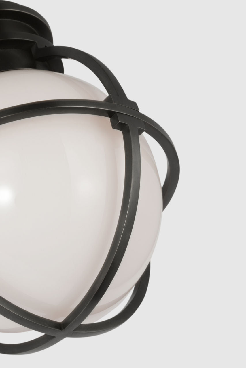 Gracie Single Sconce | Bronze | White Glass