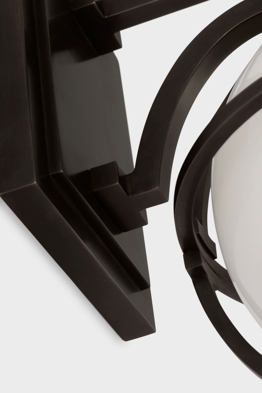 Gracie Single Sconce | Bronze | White Glass