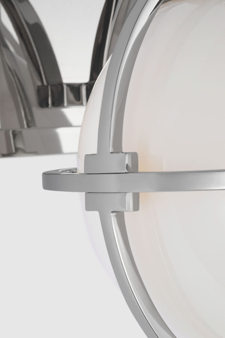 Gracie Single Sconce | Polished Nickel | White Glass