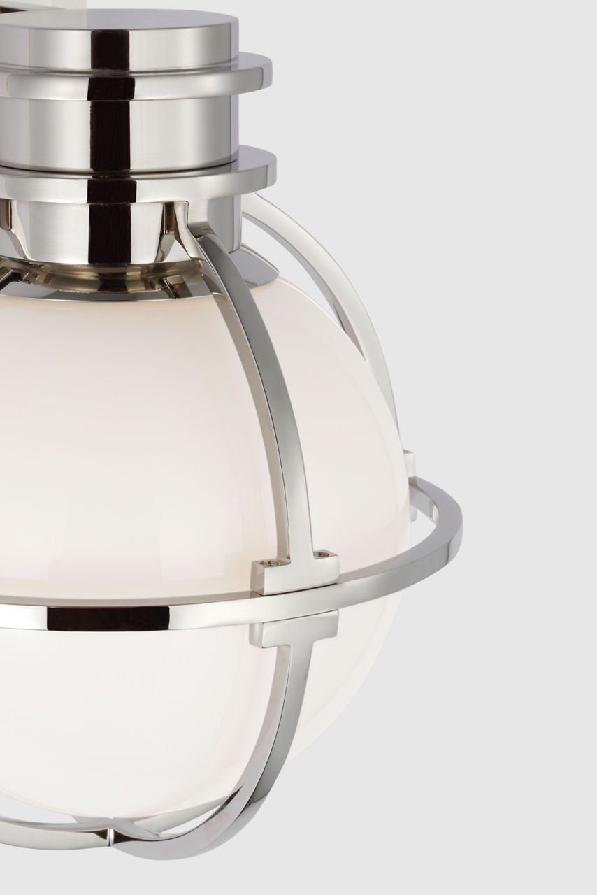 Gracie Single Sconce | Polished Nickel | White Glass