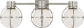 Gracie Triple Sconce | Polished Nickel | White Glass