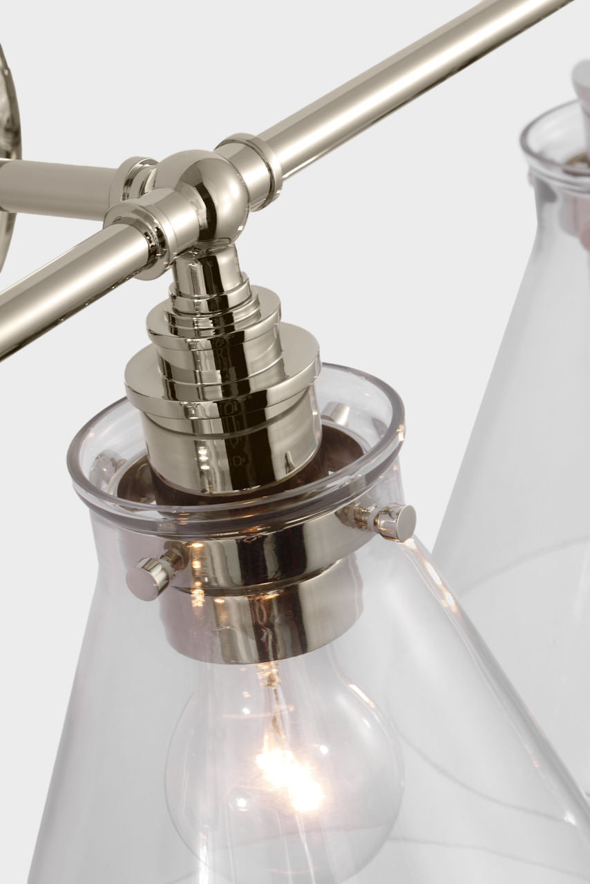 Parkington 24" Three Light Bath Bar | Polished Nickel | Clear Glass