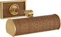 Halwell 8" Picture Light | Brass and Natural Woven Rattan