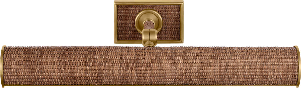 Halwell 18" Picture Light | Brass and Natural Woven Rattan