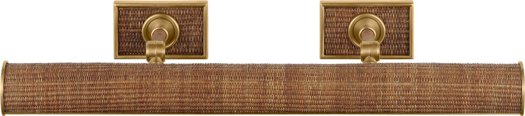 Halwell 24" Picture Light | Antique-Burnished Brass and Natural Woven Rattan