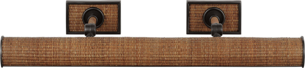 Halwell 24" Picture Light | Bronze and Natural Woven Rattan