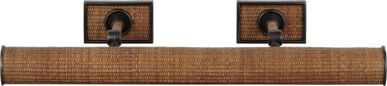 Halwell 24" Picture Light | Bronze and Natural Woven Rattan
