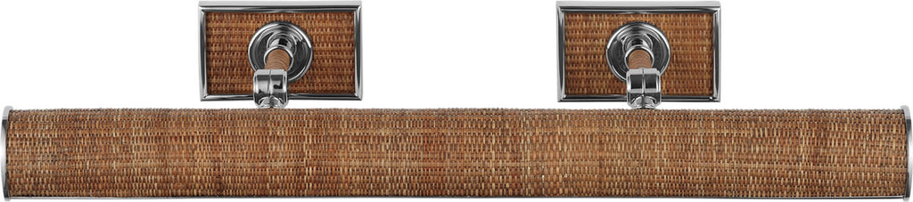 Halwell 24" Picture Light | Polished Nickel and Natural Woven Rattan