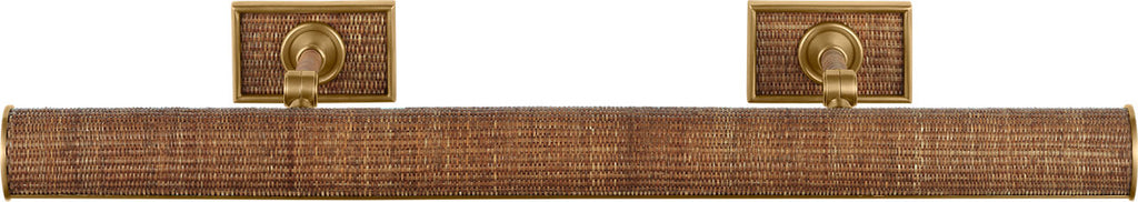 Halwell 30" Picture Light | Antique-Burnished Brass and Natural Woven Rattan
