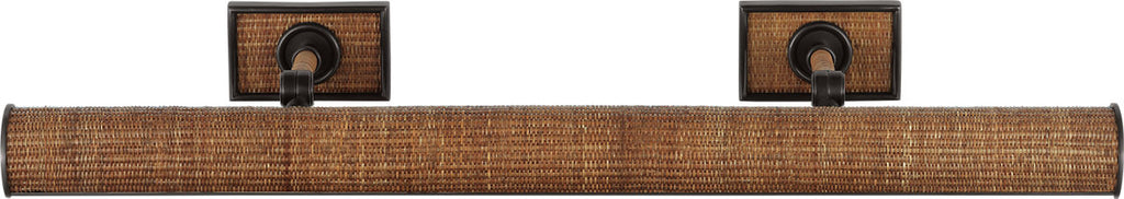 Halwell 30" Picture Light | Bronze and Natural Woven Rattan