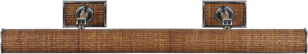 Halwell 30" Picture Light | Polished Nickel and Natural Woven Rattan