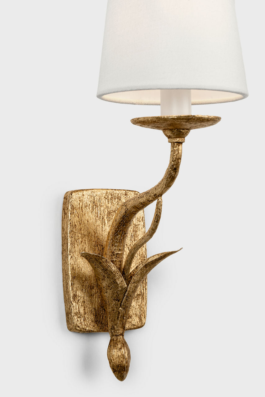 Amalfi 15" Sconce | Milano Gold | Linen Shade