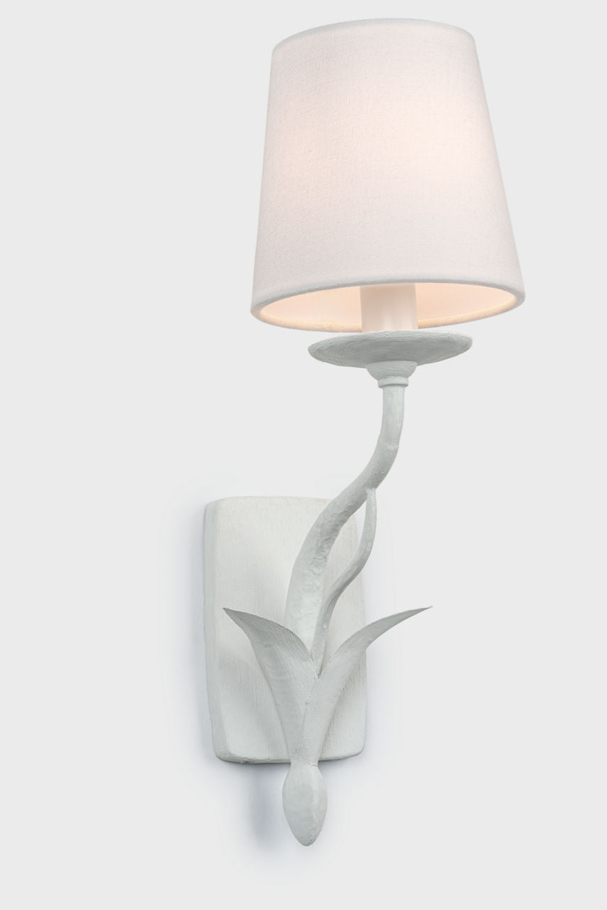 Amalfi 15" Sconce | Plaster White | Linen Shade