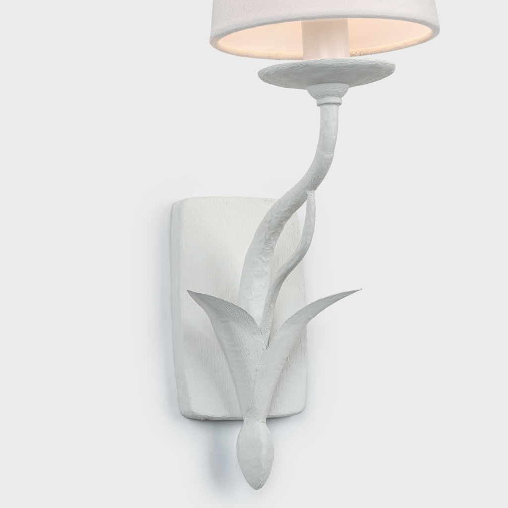 Amalfi 15" Sconce | Plaster White | Linen Shade