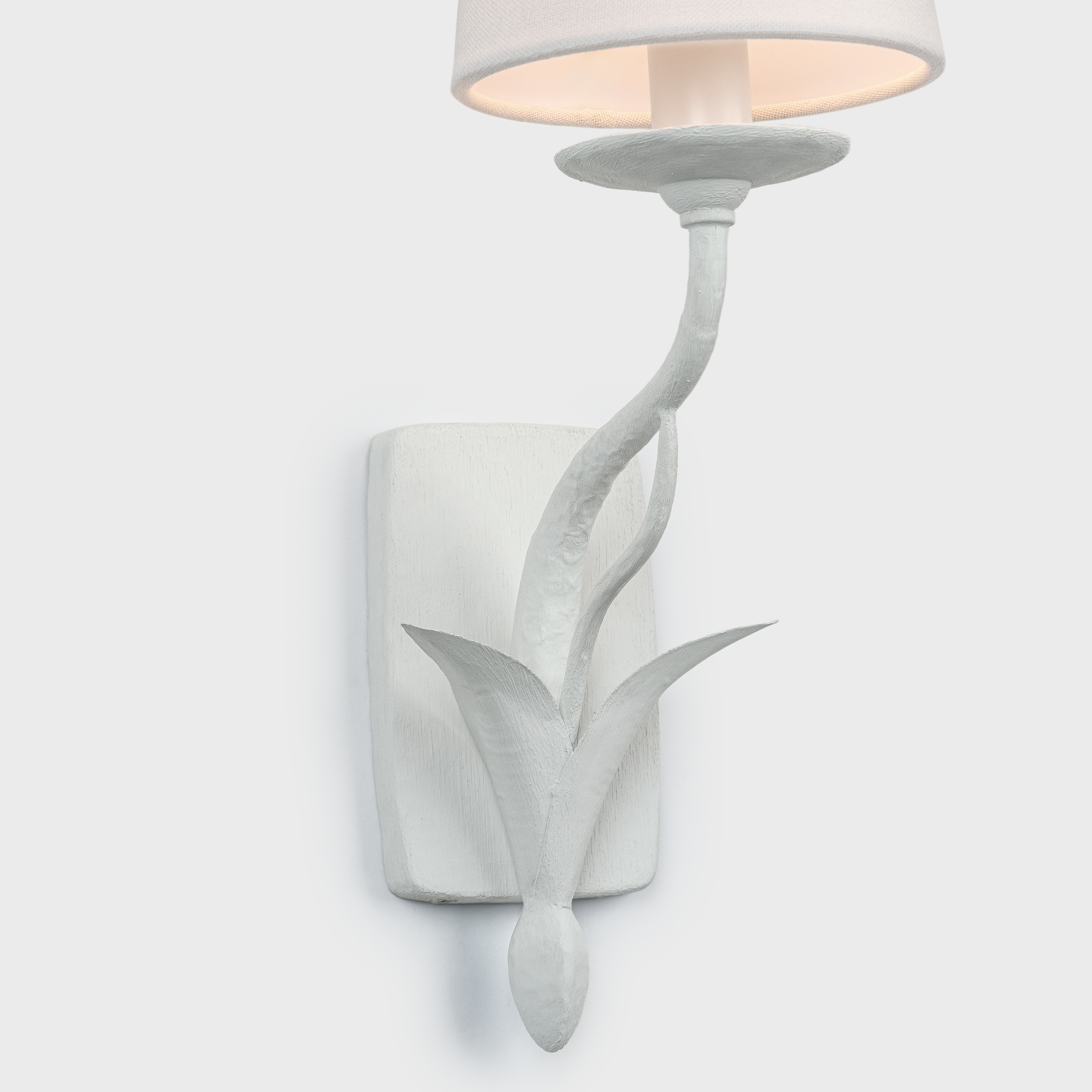 Amalfi 15" Sconce | Plaster White | Linen Shade