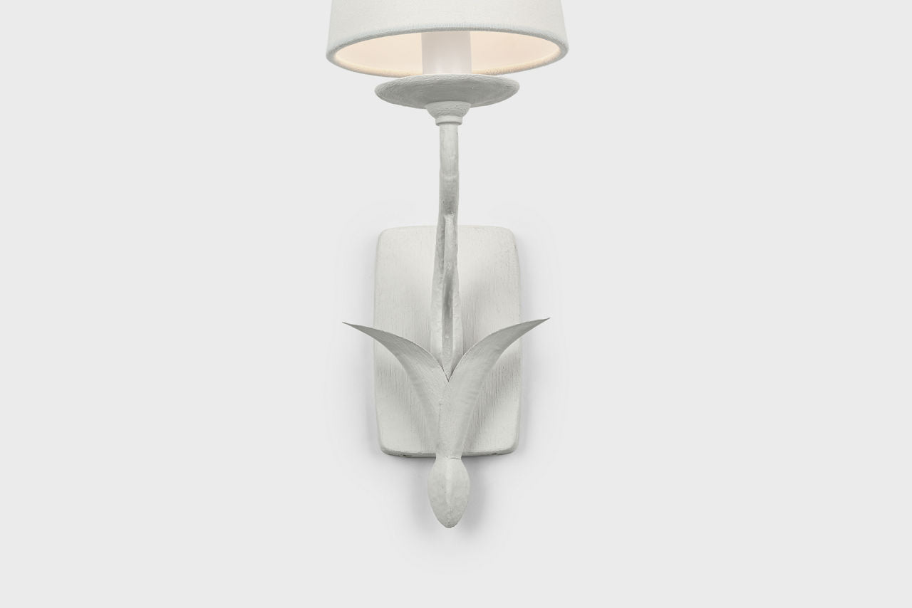 Amalfi 15" Sconce | Plaster White | Linen Shade