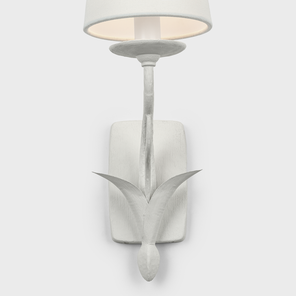 Amalfi 15" Sconce | Plaster White | Linen Shade