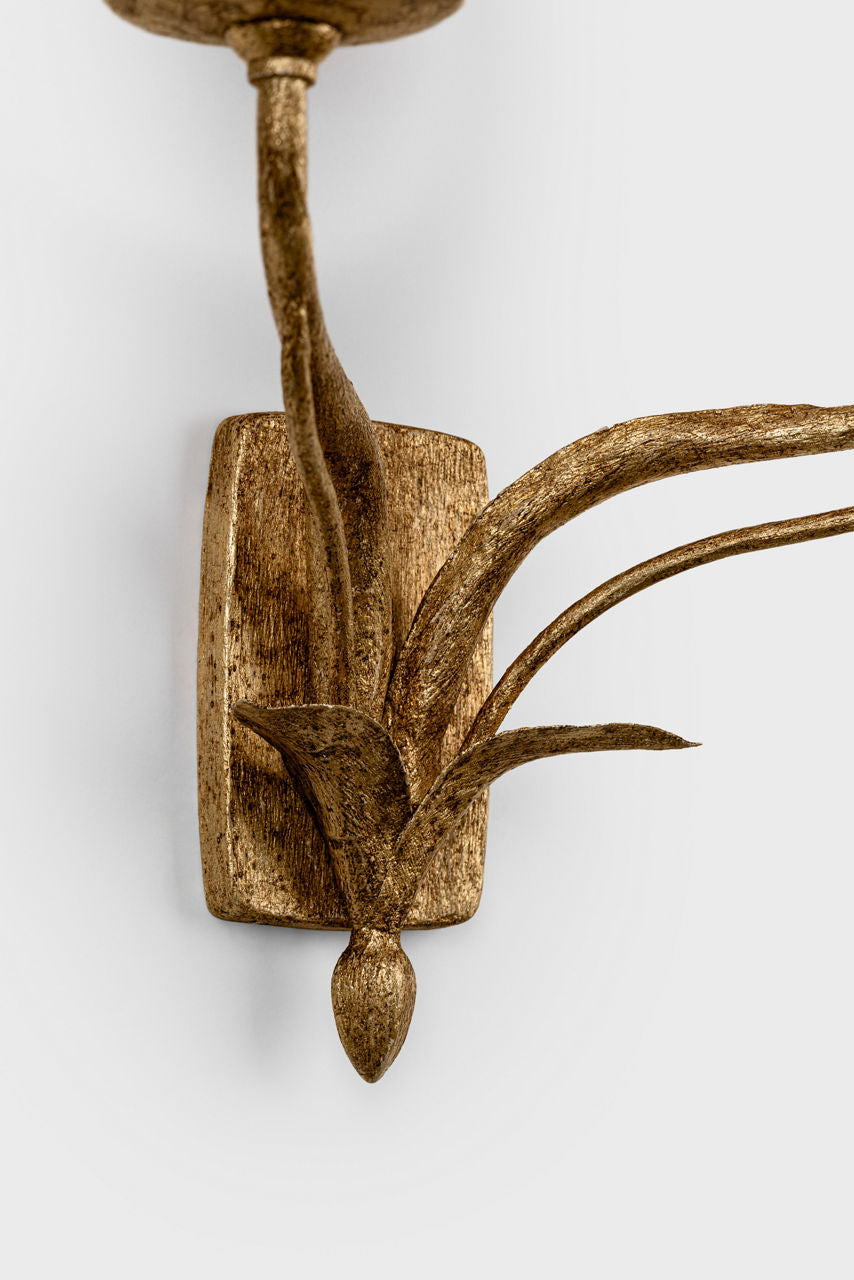 Amalfi 15" Double Sconce | Milano Gold | Linen Shades