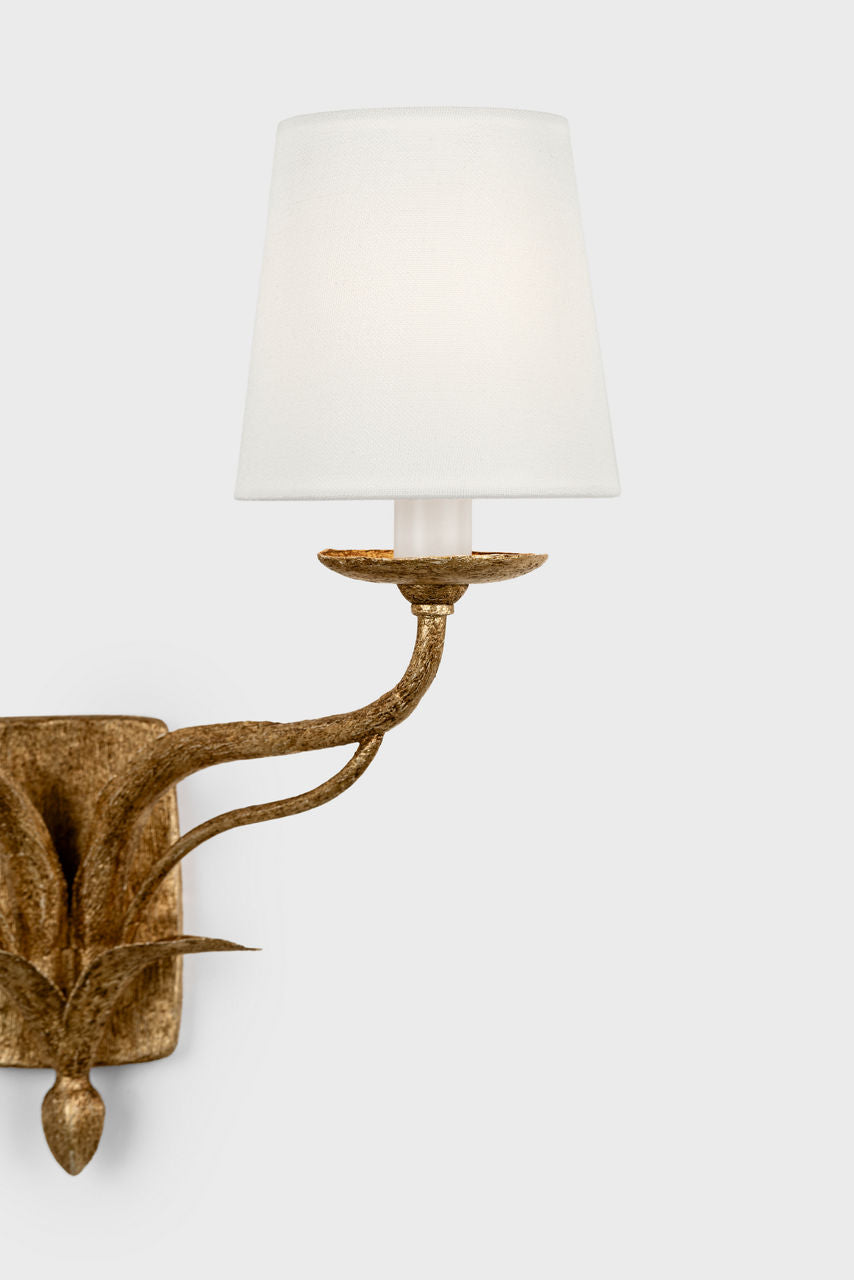 Amalfi 15" Double Sconce | Milano Gold | Linen Shades